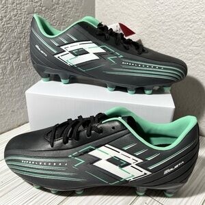 Lotto Solista 700 VIII FG Firm Ground‎ Soccer Cleat black green men's size 7.5